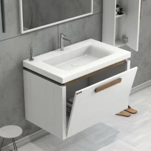 فولست روشویی آلکا مدل 3080 سایز 48*79 رنگ سفید از بالا