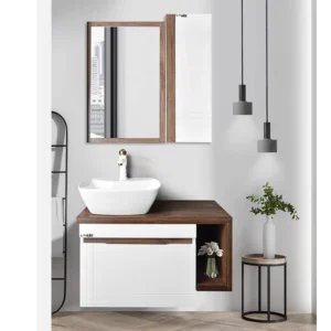 روشویی کابینتی مدرن با کاسه روکار سرامیکی