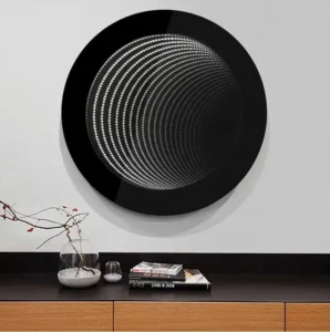 آینه 3d دستشویی گرد با نور 24 رنگ لمسی