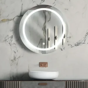 آینه سندبلاس رینگ لایت لاروس با طراحی گرد و قابلیت انتخاب نور در 24 رنگ