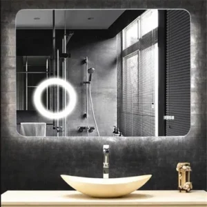 آینه دستشویی مستطیلی با آینه محدب نوردار با کیفیت بالا