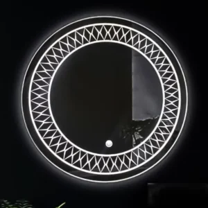 آینه دستشویی هوشمند سندبلاست طرح‌دار P03-11