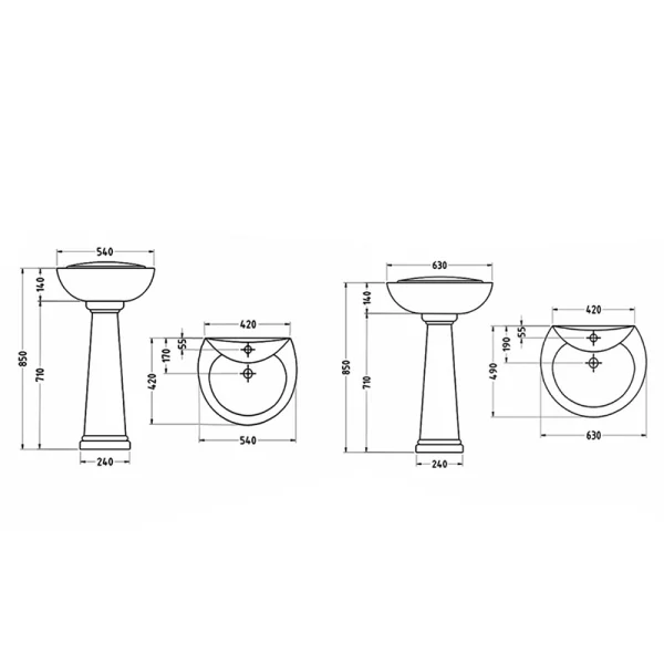 روشویی ایستاده سرامیکی آتوسا