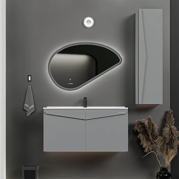فولست روشویی کابینتی به همراه آینه دفرمه