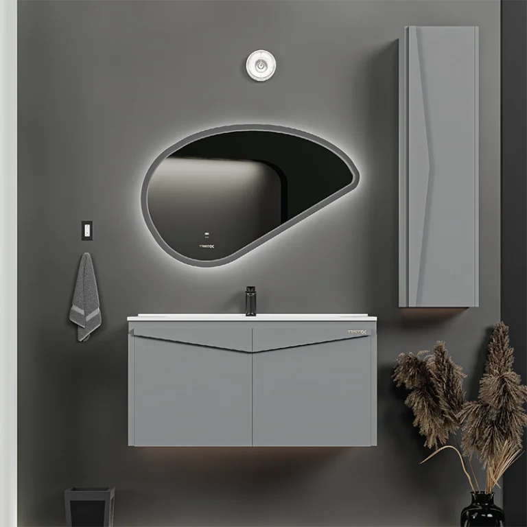 فولست روشویی کابینتی به همراه آینه دفرمه