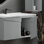فولست روشویی کابینتی به همراه آینه دفرمه