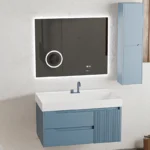 فولست روشویی کابینتی همراه با آینه و باکس کنار آن
