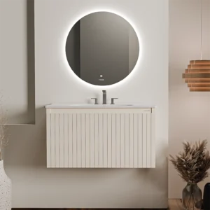 فولست روشویی دیواری به همراه آینه لمسی بک لایت