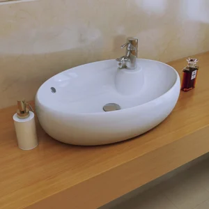 کاسه روشویی سرامیکی همراه با جای شیر