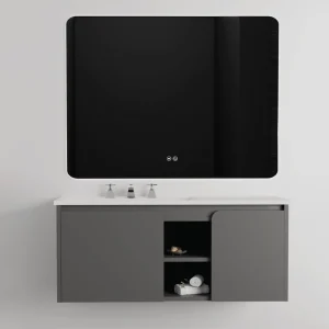 روشویی کابینتی لاکچری با آینه بک لایت لمسی