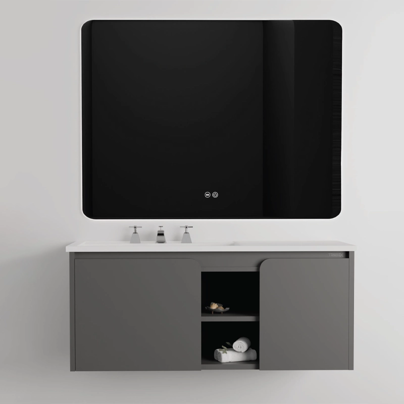 روشویی کابینتی لاکچری با آینه بک لایت لمسی