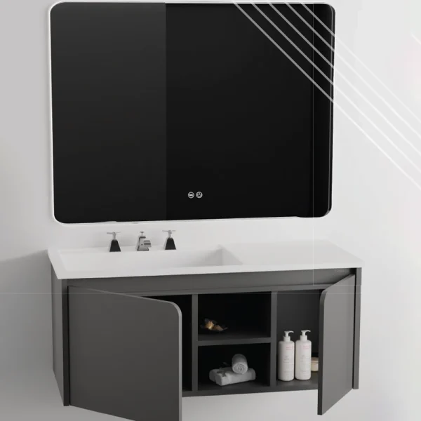 روشویی کابینتی لاکچری با آینه بک لایت لمسی