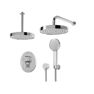 دوش توکار حمام با سردوش گرد