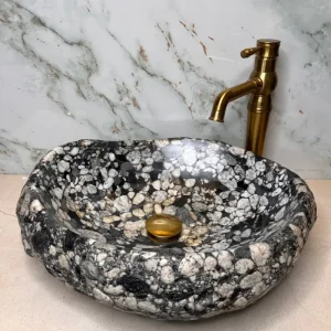 کاسه روشویی سنگی ساخته شده از سنگ طبیعی