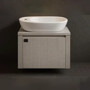 روشویی دیواری طوسی به همراه کاسه روکار