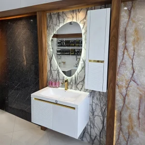 ست روشویی کابینتی سفید به همراه آینه بک لایت