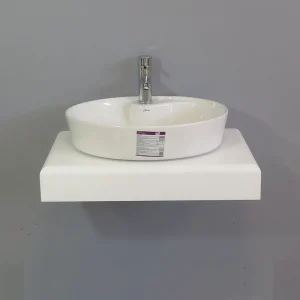 کاسه روشویی سرامیکی بیضی طرح ترمه گاتریا با طراحی سنتی و لعاب براق