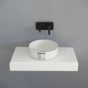 کاسه روشویی گرد سرامیکی GSF گاتریا با طراحی مینیمال، موجود در دو سایز ۳۶ و ۴۰