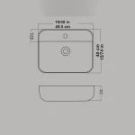 کاسه روشویی مستطیلی GSF گاتریا با طراحی ساده و مقاوم