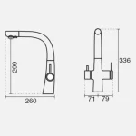 شیر ظرفشویی شاوری KWC مدل زو با طراحی ارگونومیک