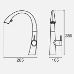 شیر ظرفشویی شاوری KWC مدل زو با طراحی ارگونومیک