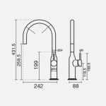 شیر ظرفشویی شاوری KWC مدل سین شلنگ‌دار