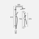 علم دوش KWC مدل اوراکل با طراحی حرفه‌ای با جک نگهدارنده و دایورتور هوشمند