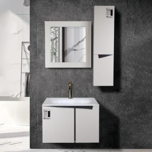 روشویی پی وی سی سفید به همراه آینه قابدار