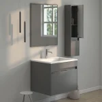 فولست روشویی دیواری به همراه آینه قابدار pvc