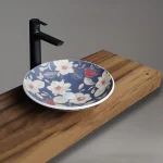 سنگ روشویی مارمونایت GB1137 گرانیسی با طراحی هنری و رنگ سرمه‌ای زیبا