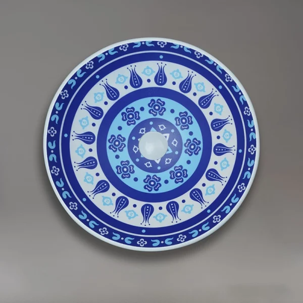 کاسه روشویی گرانیسی GB1146 با ترکیب رنگ سفید و آبی و طراحی مدرن