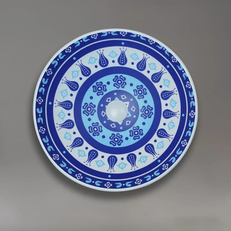 کاسه روشویی گرانیسی GB1146 با ترکیب رنگ سفید و آبی و طراحی مدرن