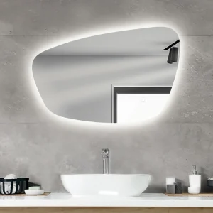 آینه دفرمه بک‌لایت مدل Form31 با نور پس‌زمینه LED مناسب حمام و سرویس بهداشتی
