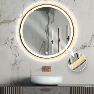 آینه قابدار حمام سند بلاست گرد مدل P03-25B با طراحی منحصر به فرد و ظاهری مدرن