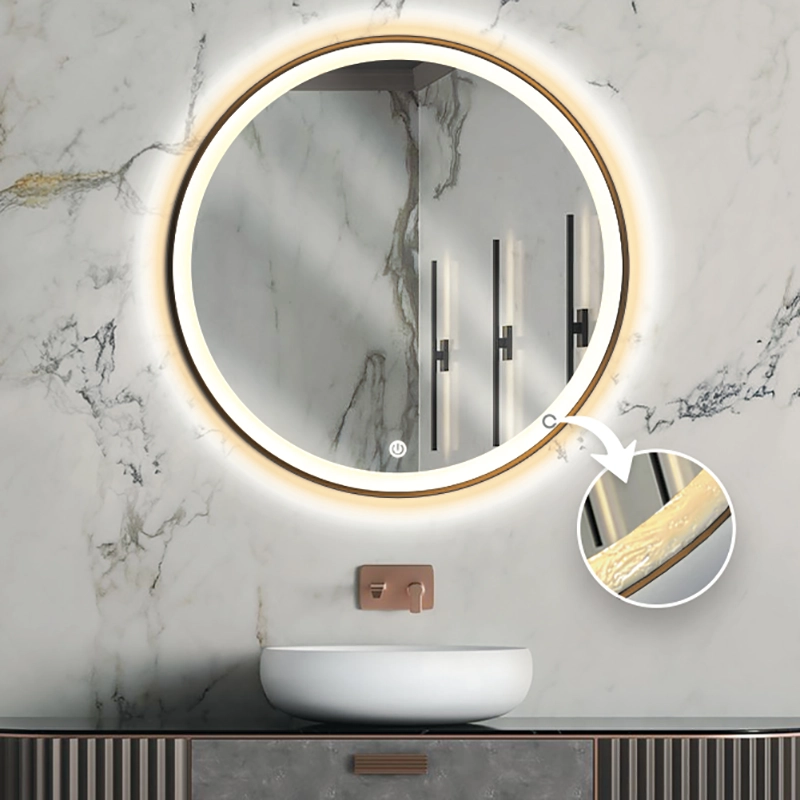 آینه قابدار حمام سند بلاست گرد مدل P03-25B با طراحی منحصر به فرد و ظاهری مدرن