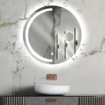 آینه بک‌لایت دایره‌ای P03-30 با نورپردازی مخفی و طراحی مینیمال