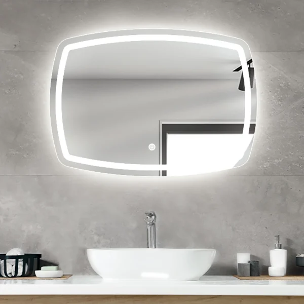 آینه چراغدار دستشویی دفرمه مدل T6 با طراحی مدرن