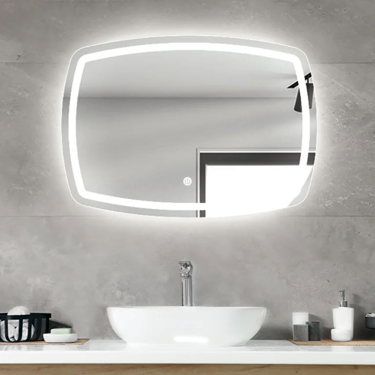 آینه چراغدار دستشویی دفرمه مدل T6 با طراحی مدرن