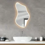 تصویر آینه دکوراتیو دفورمه با نور LED بک لایت