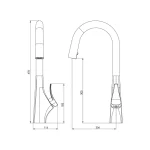 شیر ظرفشویی آیدر با کارتریج سرامیکی بادوام و پوشش استاندارد PVD