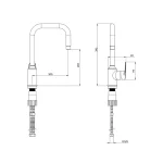 شیر اهرمی ظرفشویی آلپ شودر با خطوط منحنی و بدنه صیقلی