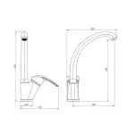 شیر آشپزخانه پاریس کروم با ظاهر براق و کیفیت ساخت بالا
