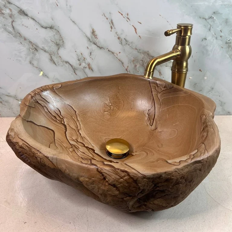 سنگ روشویی سنگی قهوه ای با دوام بالا